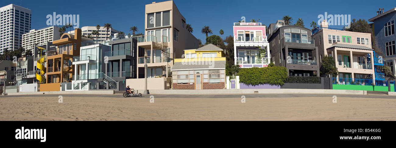 CA Santa Monica beach 'Bay City' Gold Coast House au nord de la jetée de Santa Monica Beach house architecture moderne panorama Banque D'Images