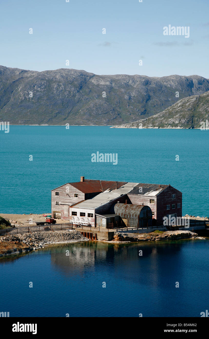 Août 2008 - La mine dans la ville de mineurs Ivigtut Groenland Banque D'Images
