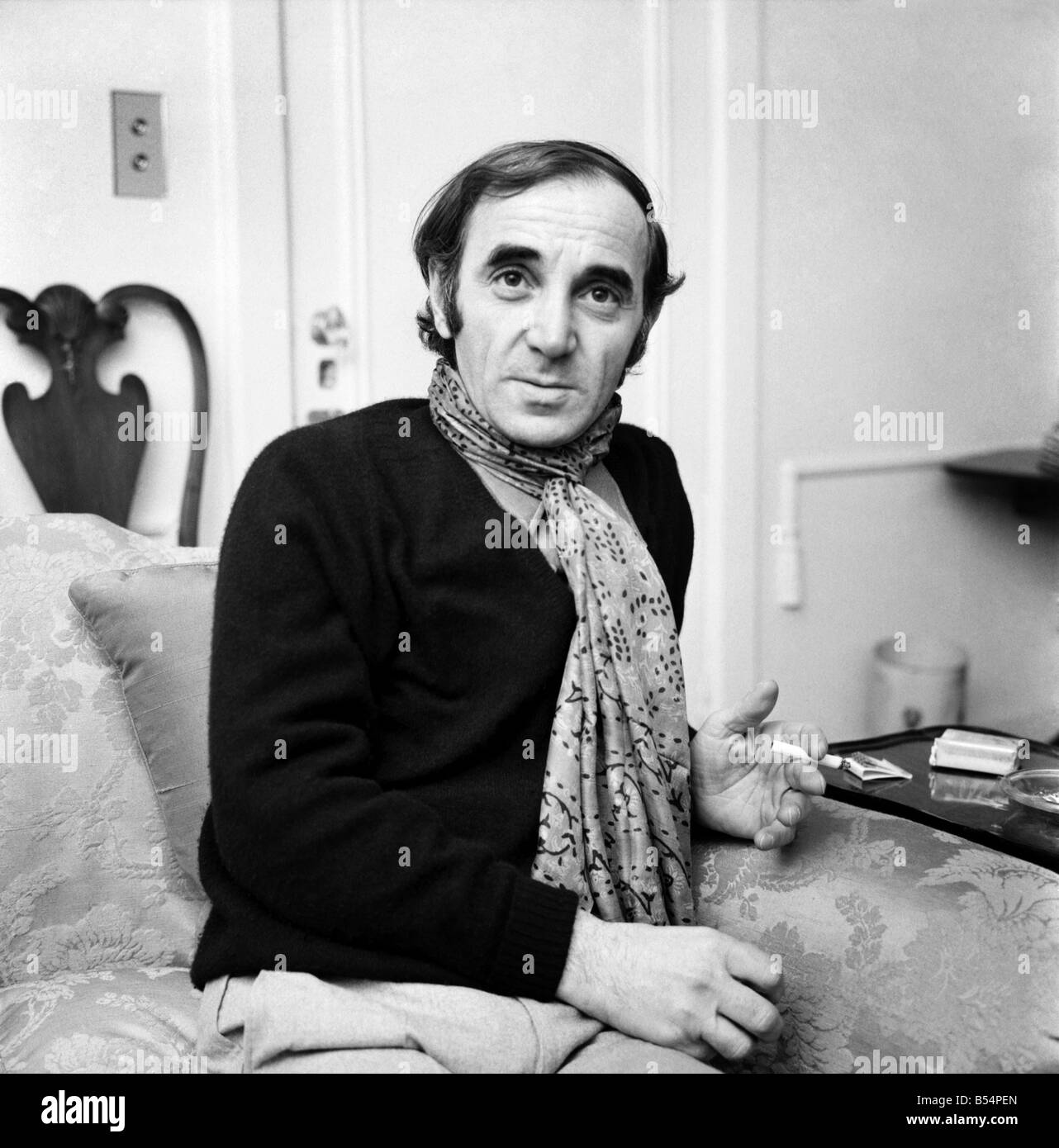 Divertissement. La musique. L'un des plus grands chanteurs pop France, Charles Aznavour n'est ici en Angleterre pour les prochains jours pour donner un Banque D'Images