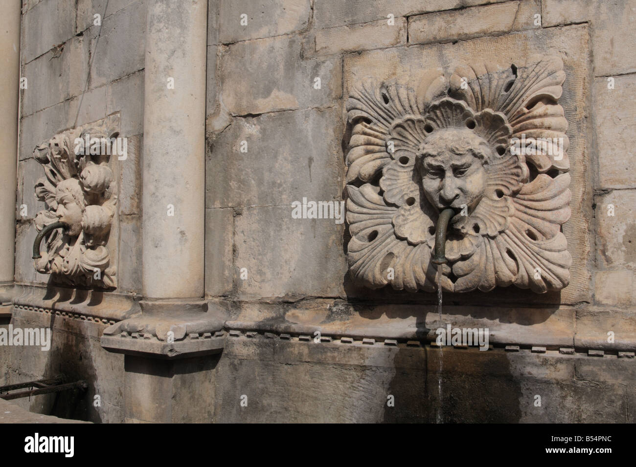 Détail de la grande fontaine d'Onofrio, Dubrovnik, Croatie Banque D'Images