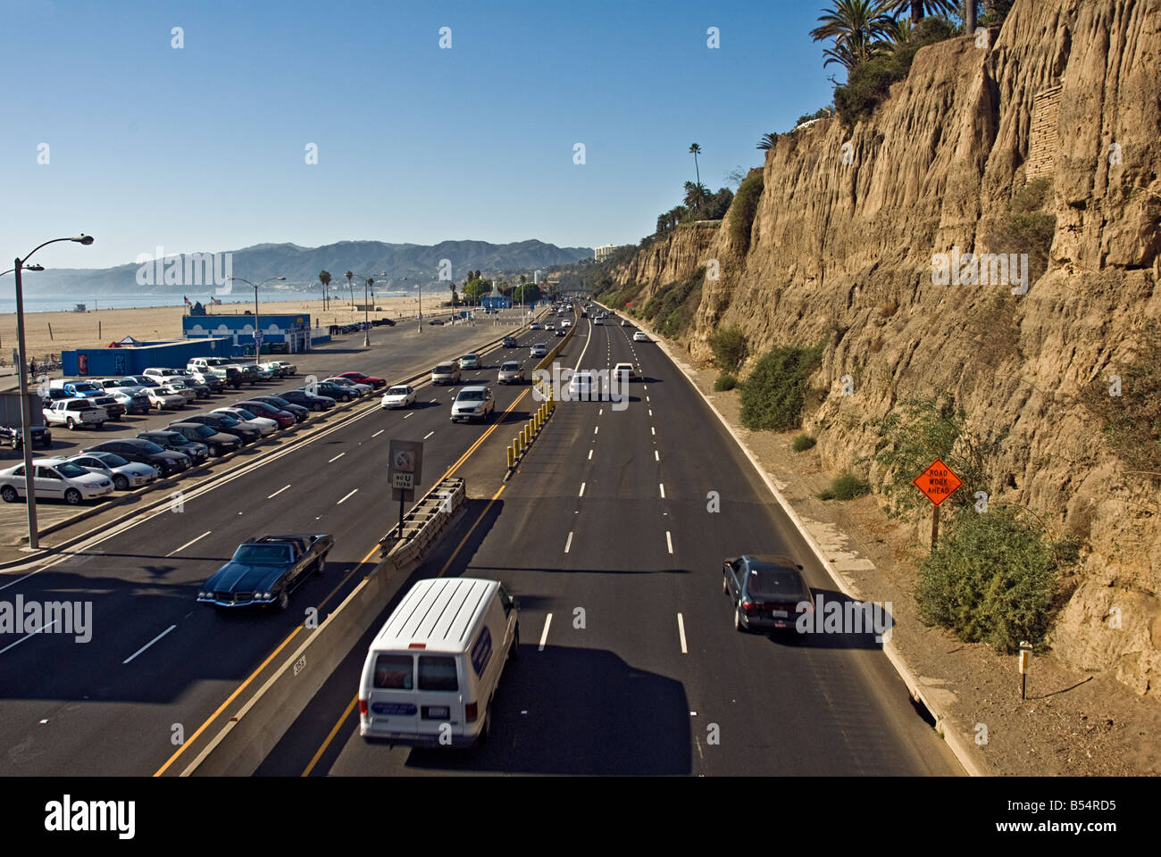 CA Santa Monica beach 'Bay City' Gold Coast House au nord de la jetée de Santa Monica Beach house architecture moderne Banque D'Images