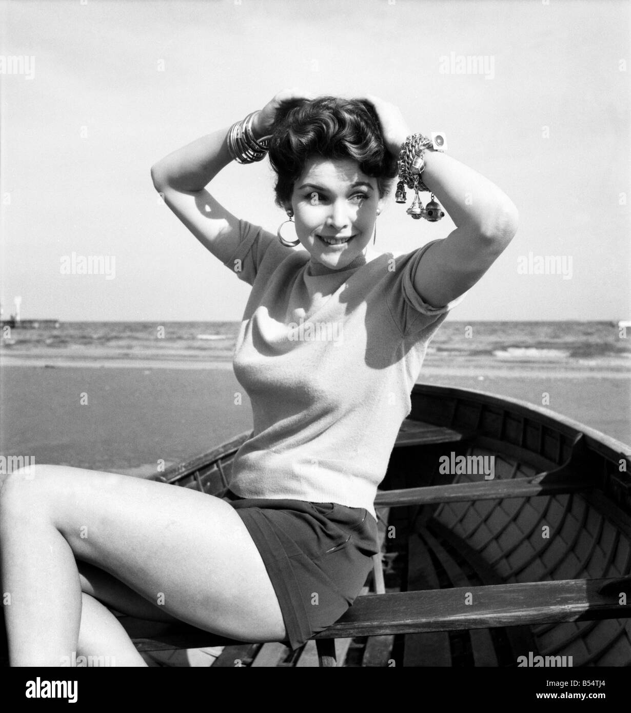 Festival du Film de Venise 1953. L'actrice allemande Tania Weber. Août 1953 D5369 Banque D'Images