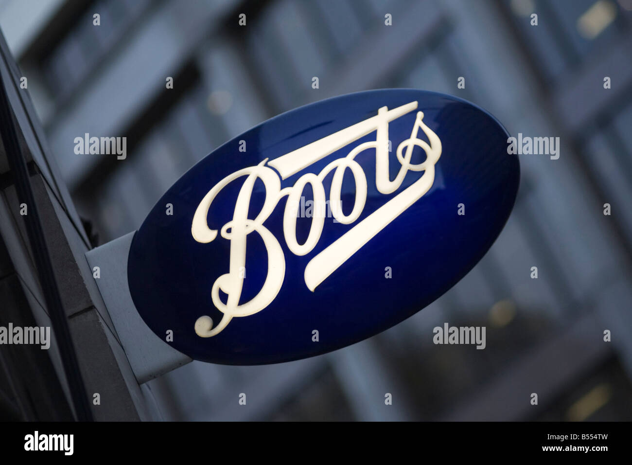 Bottes Boutique signe Banque D'Images