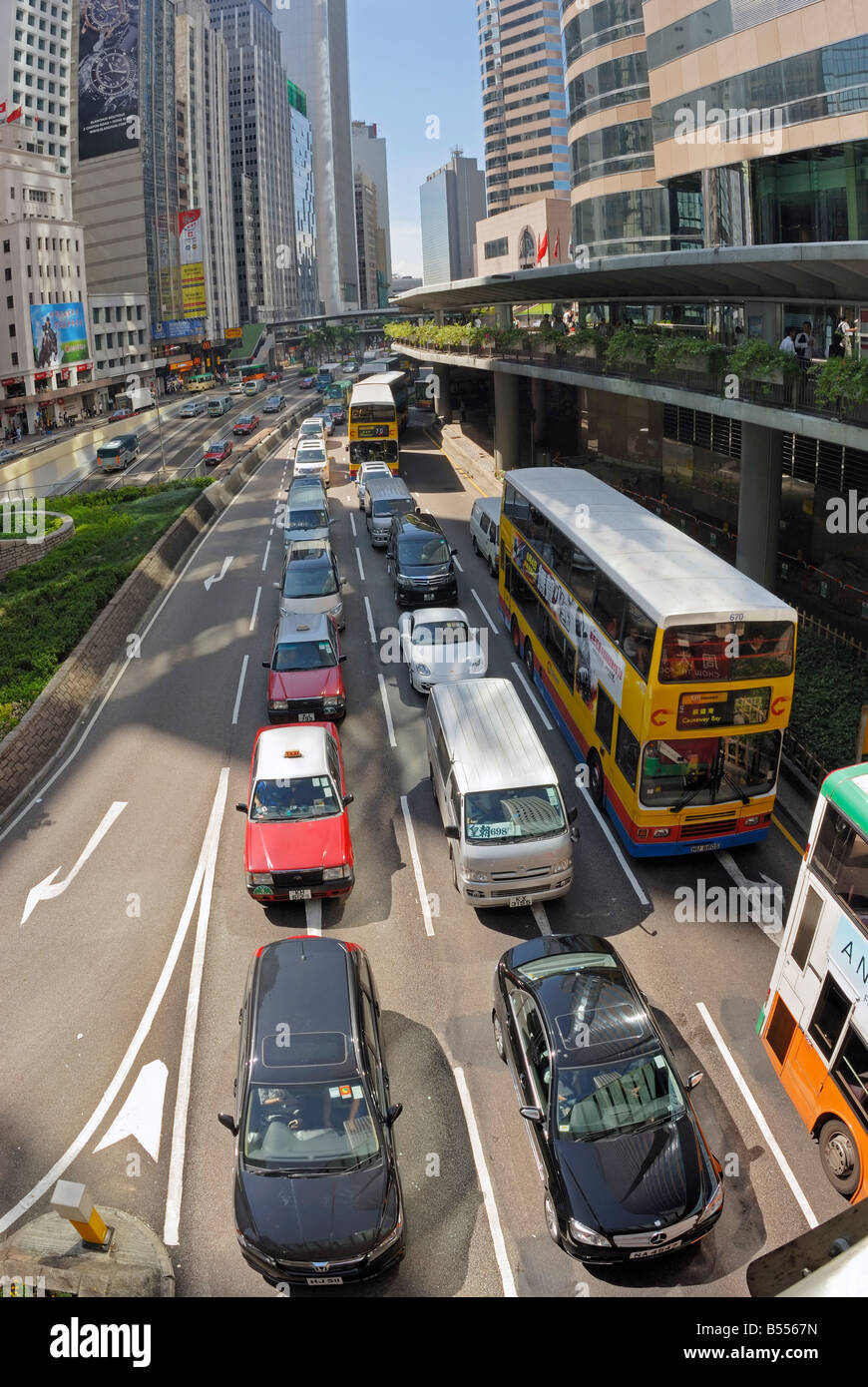 Embouteillage, Financial District, Hong Kong Banque D'Images
