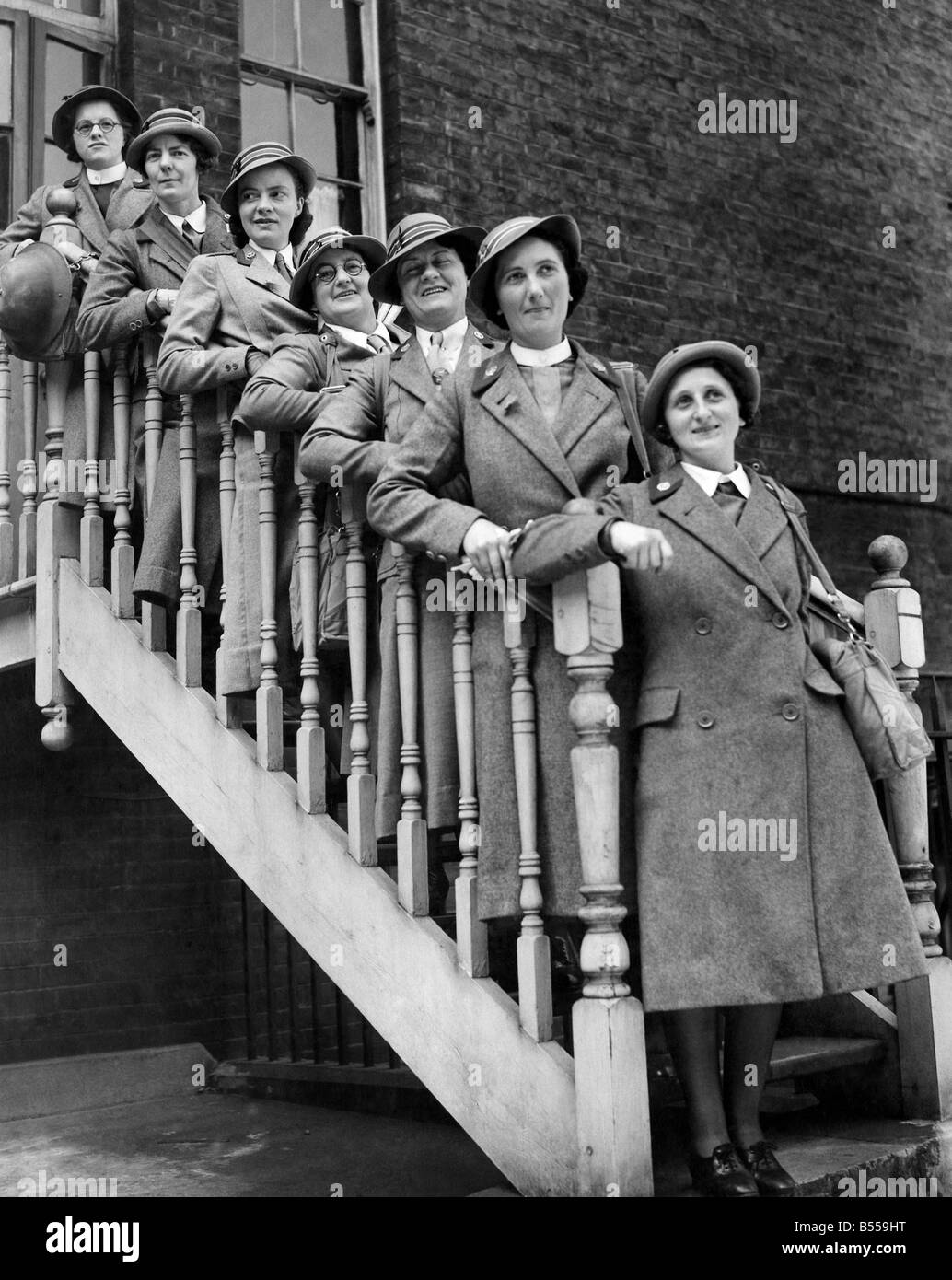 La Seconde Guerre mondiale : les infirmières. Les infirmières britanniques Home des Flandres. Certains des infirmières qui sont arrivés à la maison de Flandre. Juin 1940 Banque D'Images