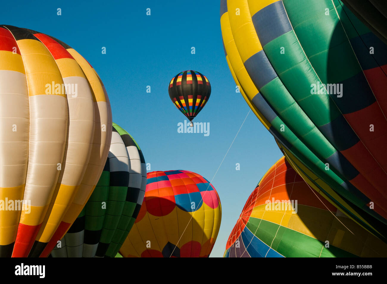 Montgolfières à Albuquerque au Nouveau Mexique Balloon Fiesta festival USA US Banque D'Images