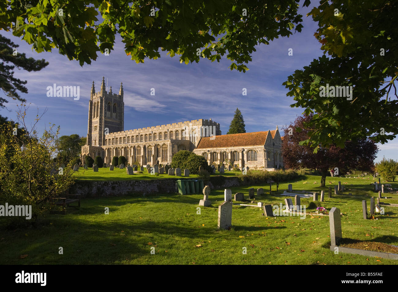 L'église Holy Trinity à long Melford, Suffolk, UK Banque D'Images
