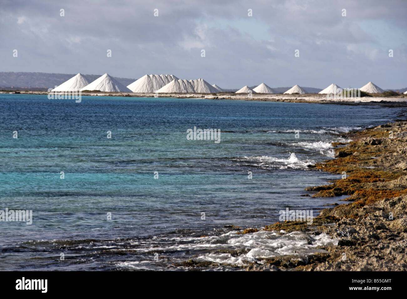Antilles Bonaire salines de sel de mer de Pekelmeer Banque D'Images