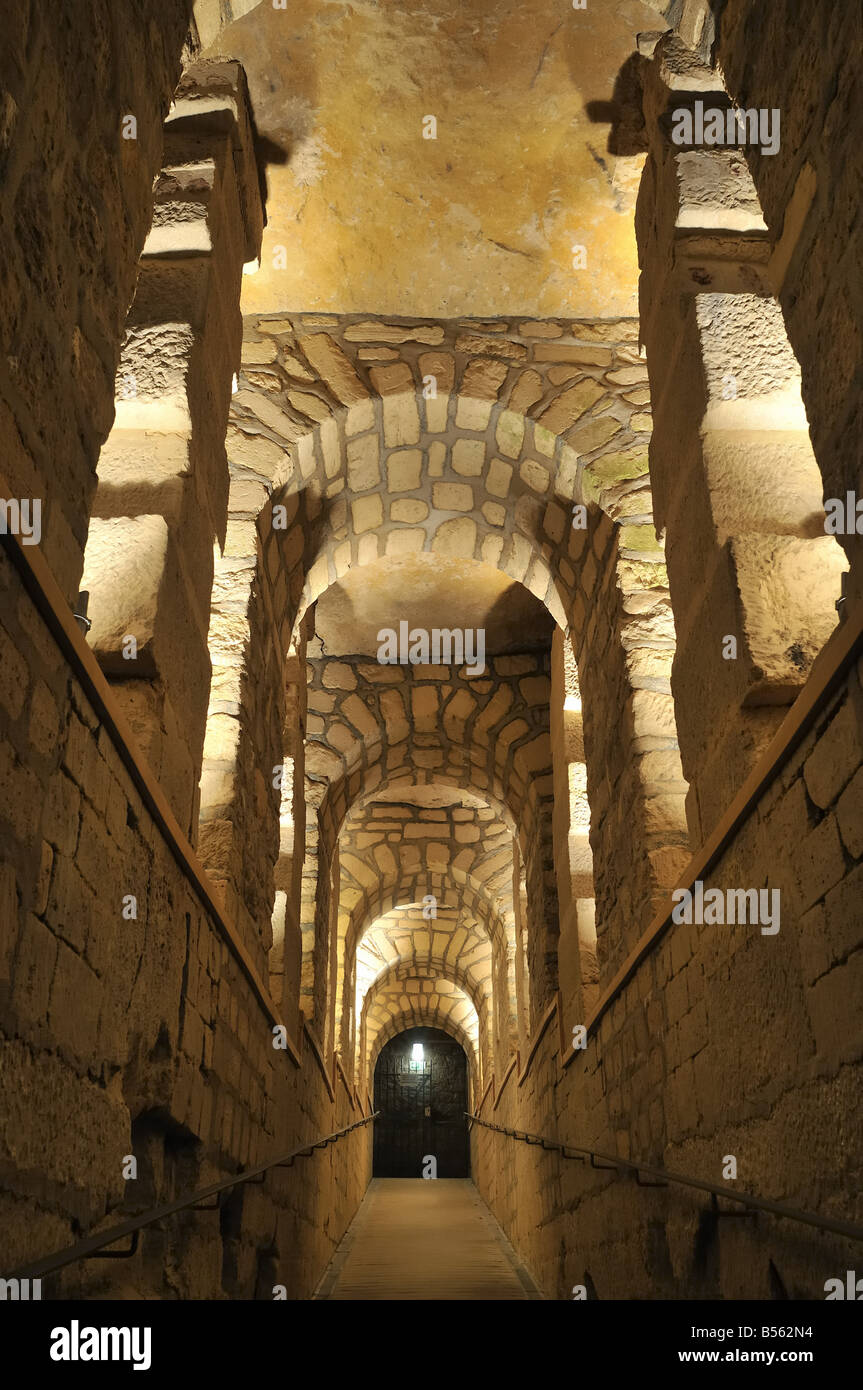 Unter den Straßen von Paris Steinbrüche Katakomben sous les rues de Paris Catacombes Carrières Banque D'Images