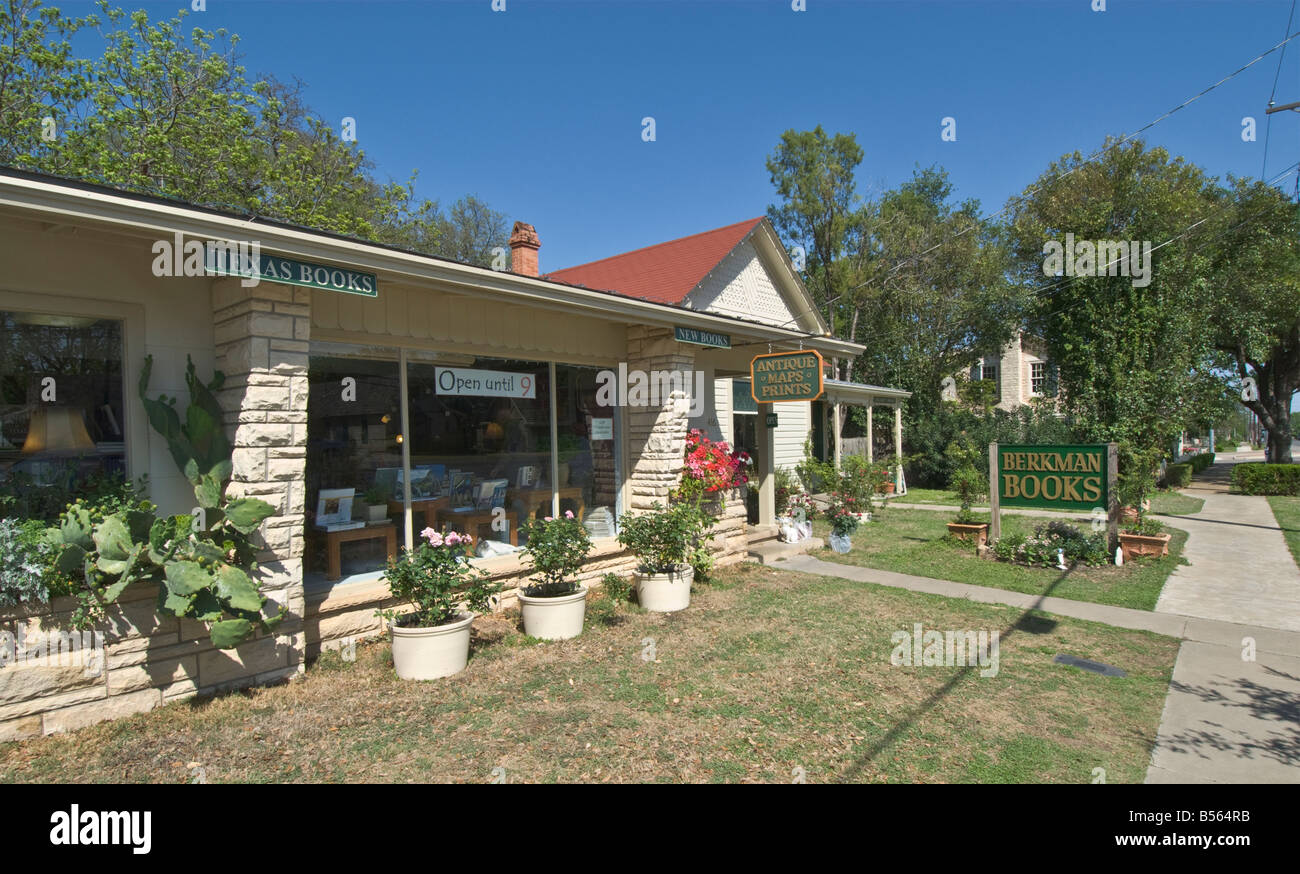 Texas Hill Country Fredericksburg Berkman Books Book Shop cartes anciennes imprime Banque D'Images