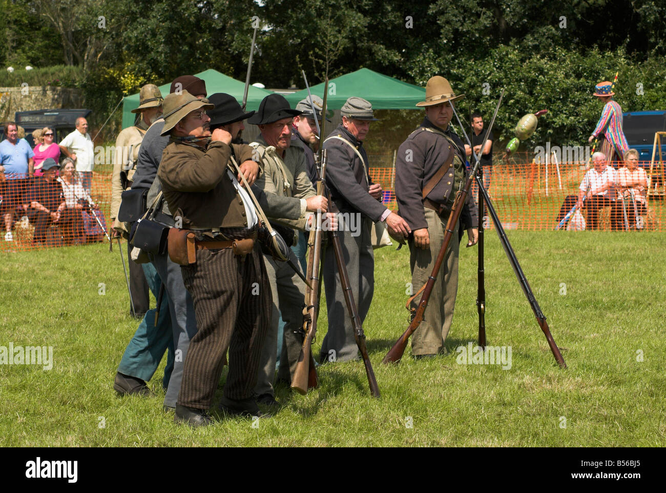 Des soldats de la Confédération au pays borde Hill Fair à West Sussex. Banque D'Images