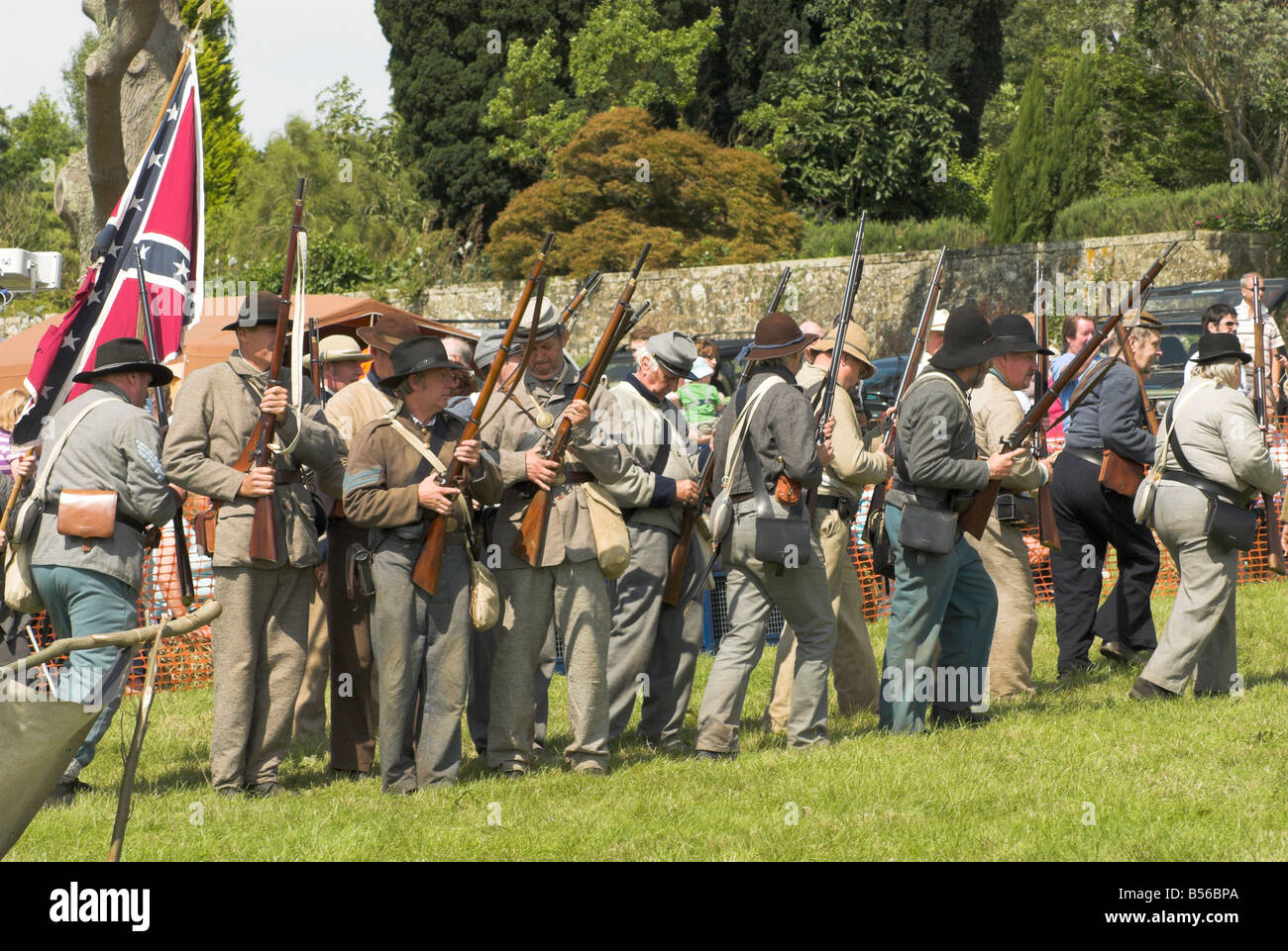 Des soldats de la Confédération au pays borde Hill Fair à West Sussex. Banque D'Images