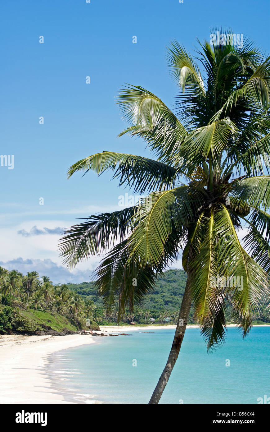 Plage des Caraïbes, sable blanc immaculé sur Big Corn Island, au Nicaragua, en Amérique centrale Banque D'Images