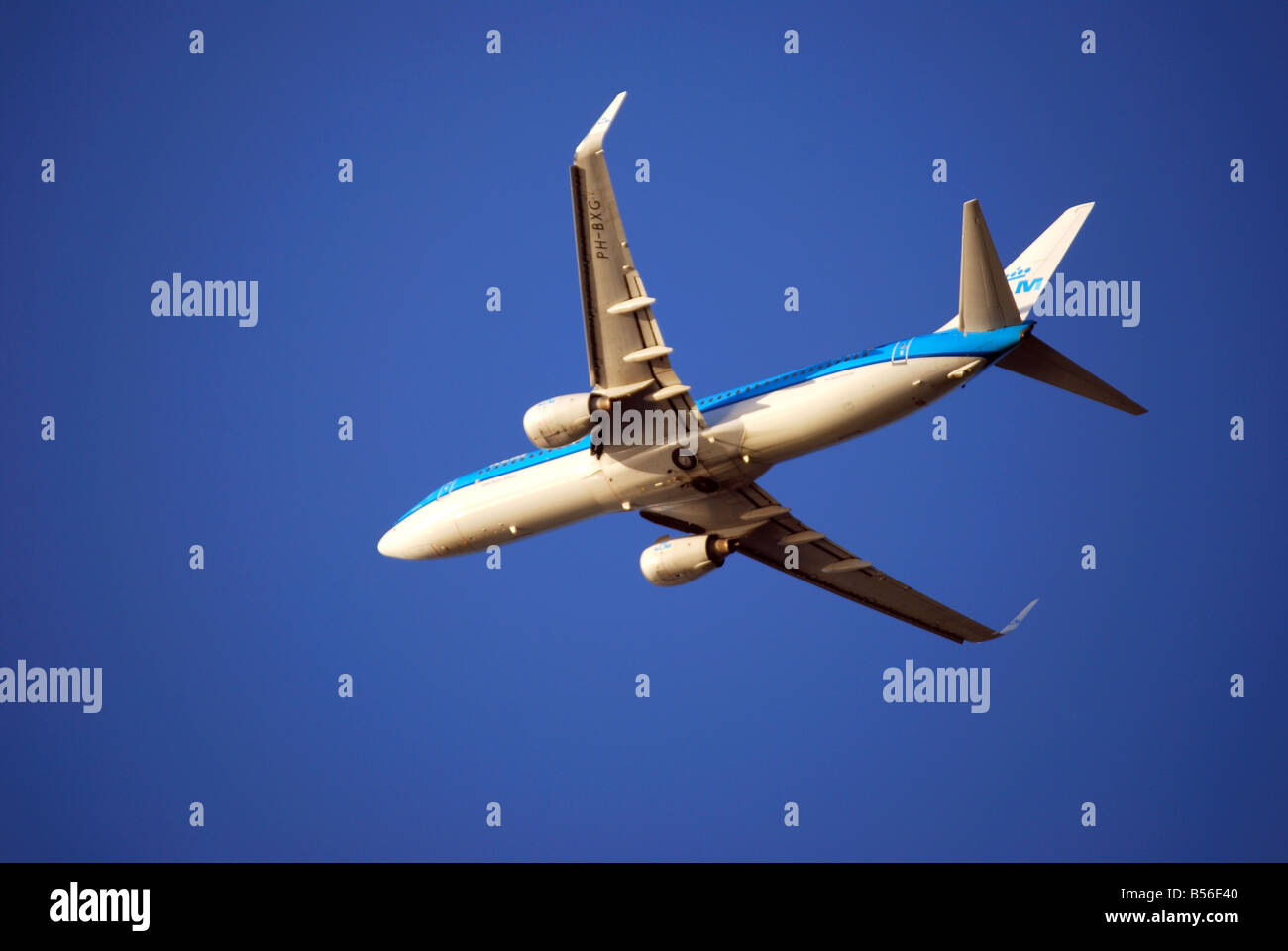 KLM Boeing 737-800 au décollage, l'aéroport de Heathrow, Londres, Angleterre, Royaume-Uni Banque D'Images