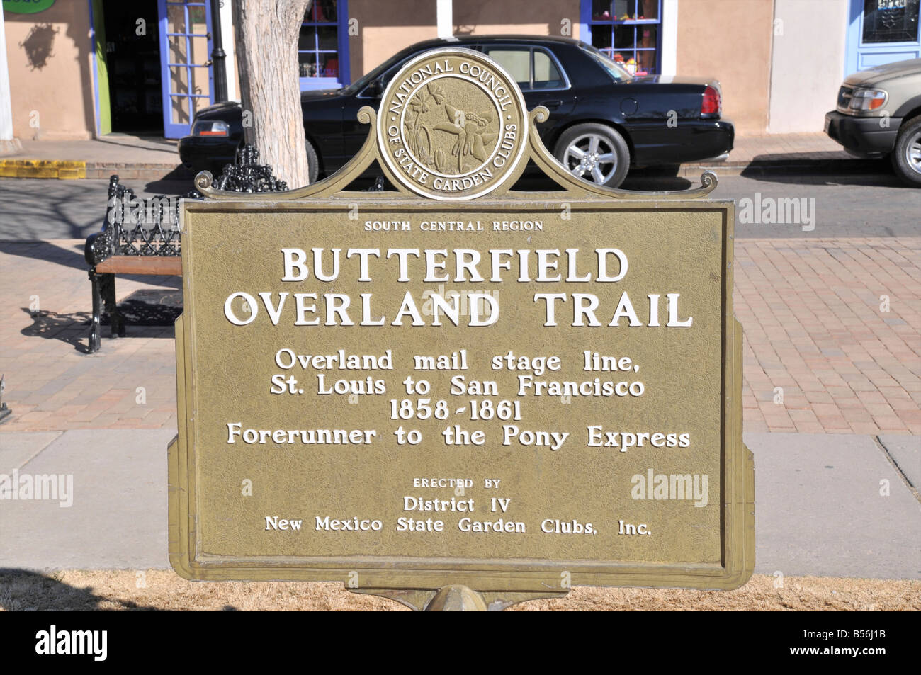 Marqueur pour la Butterfield Overland Trail dans la région de Mesilla, Nouveau Mexique Banque D'Images