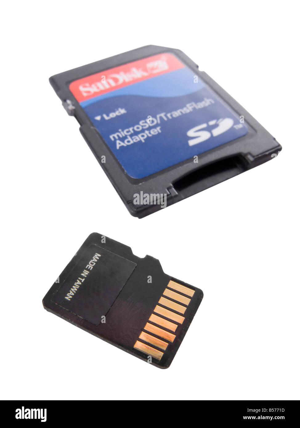 Carte mémoire Micro SD et son adaptateur Banque D'Images