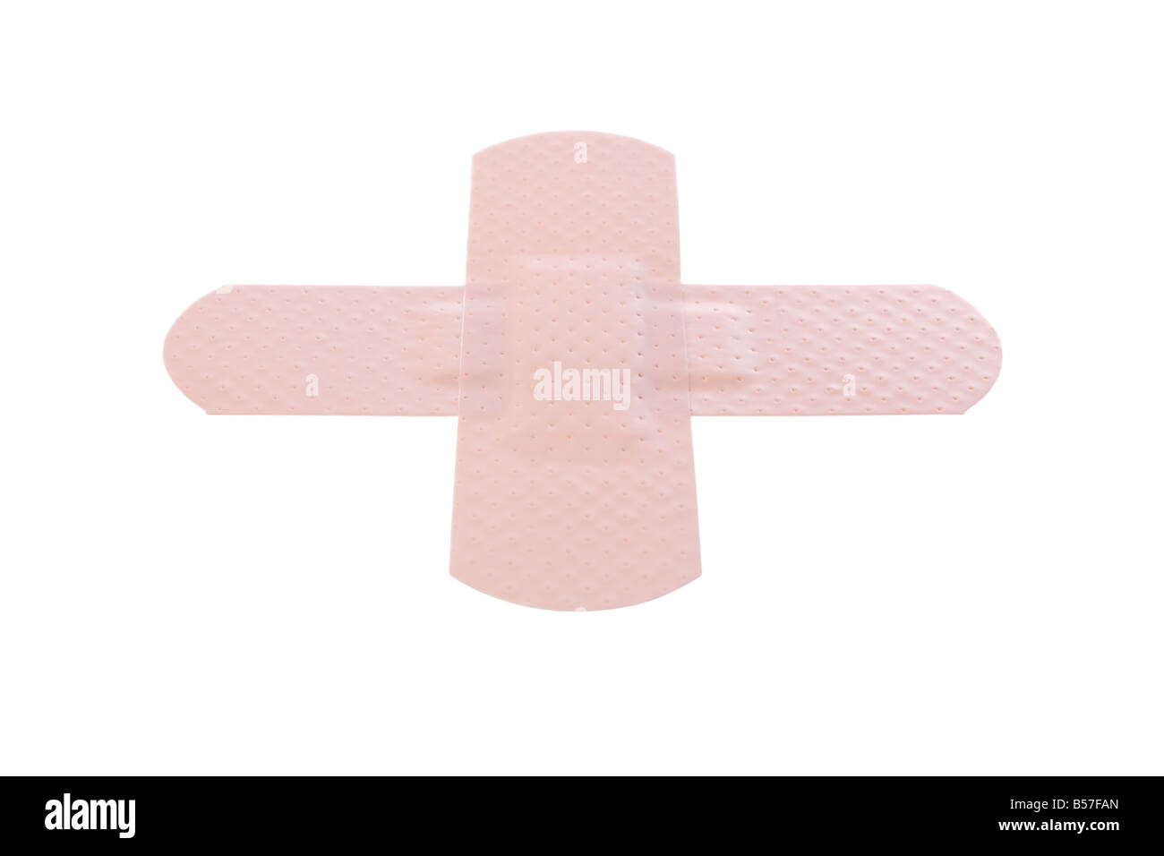 Croix faite avec bandaids isolated on white Banque D'Images