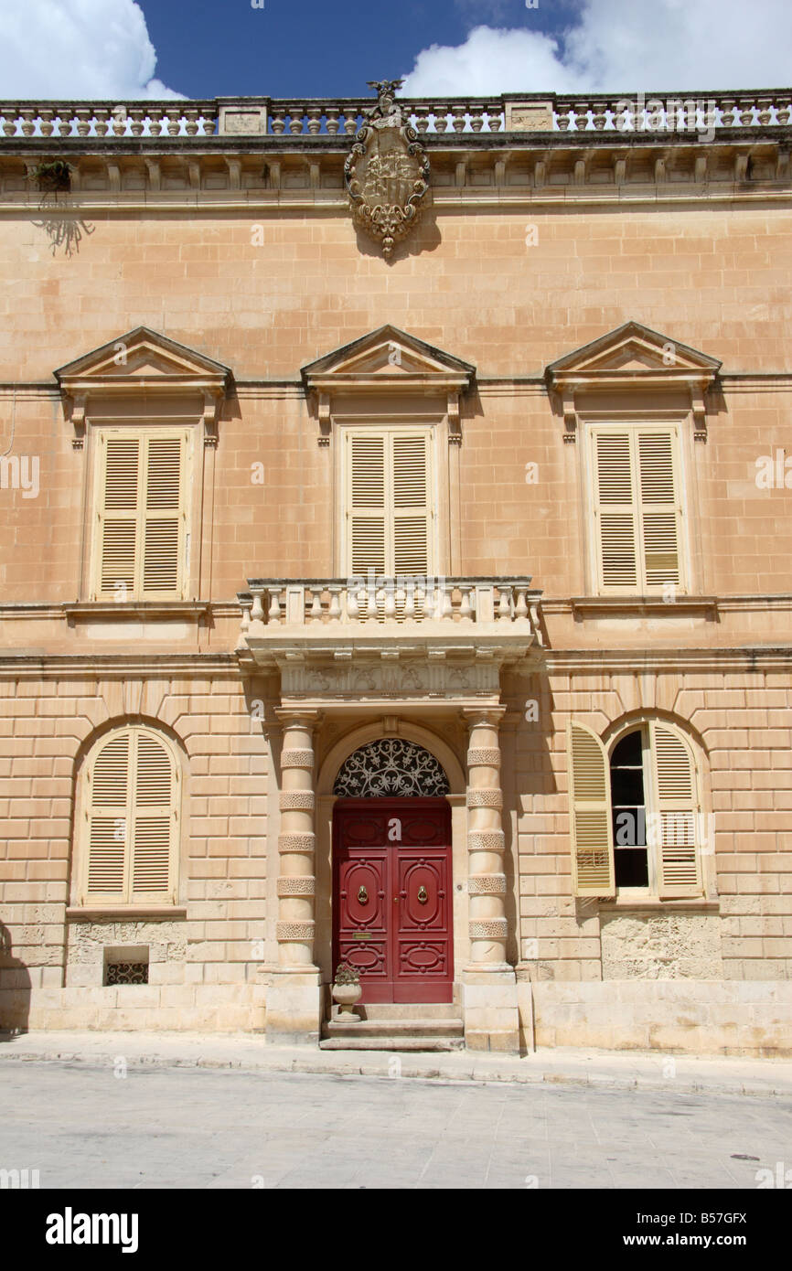 Un style traditionnel maison maltaise à Mdina, Malte. Banque D'Images