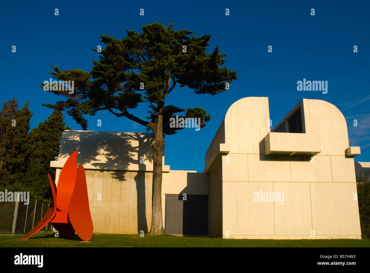 L'extérieur Fundacio Joan Miro à Montjuic à Barcelone Espagne Europe Banque D'Images
