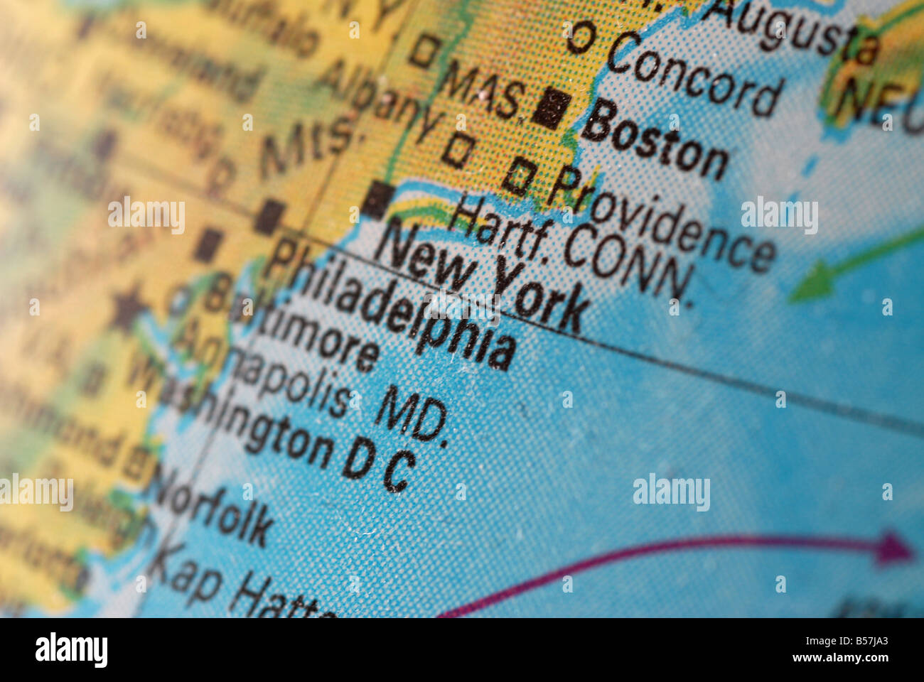 New york sur la carte du monde Banque de photographies et d’images à ...