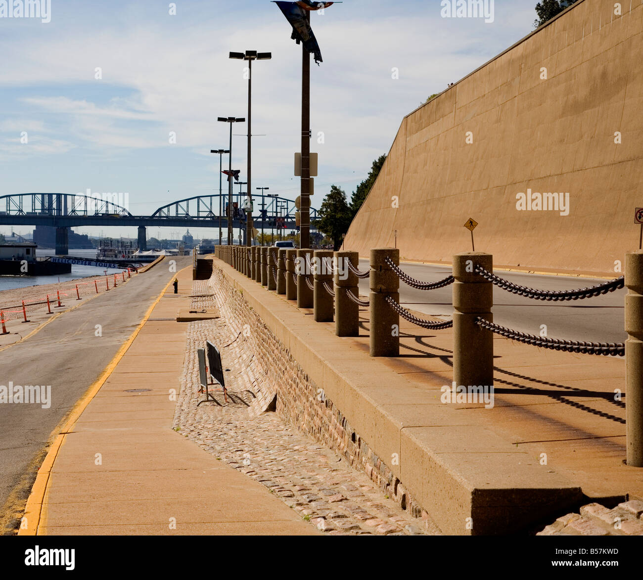 Saint Louis Riverfront levee Banque D'Images