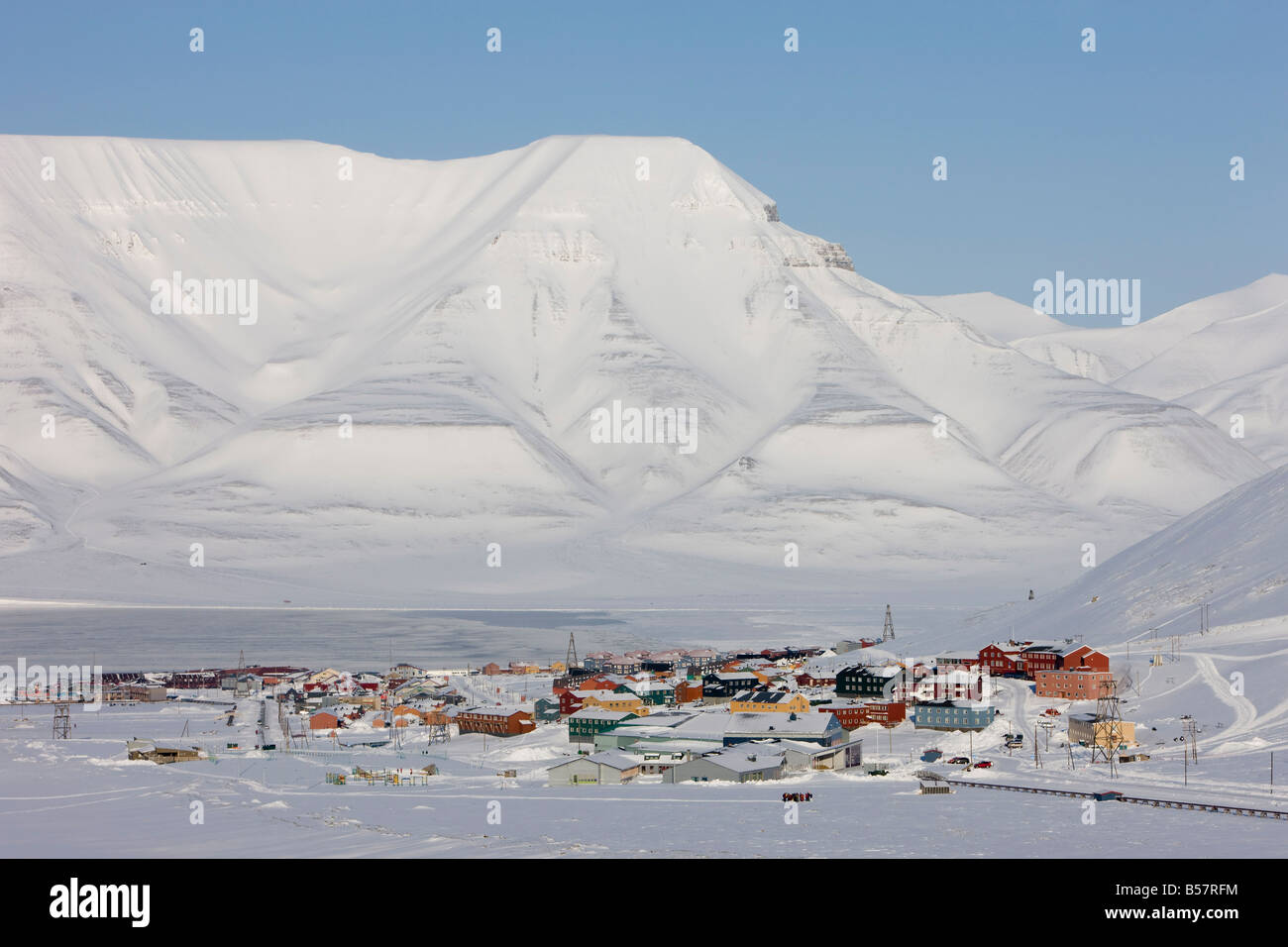 Longyearbyen, Svalbard, Spitzberg, l'Arctique, Norway, Scandinavia, Europe Banque D'Images