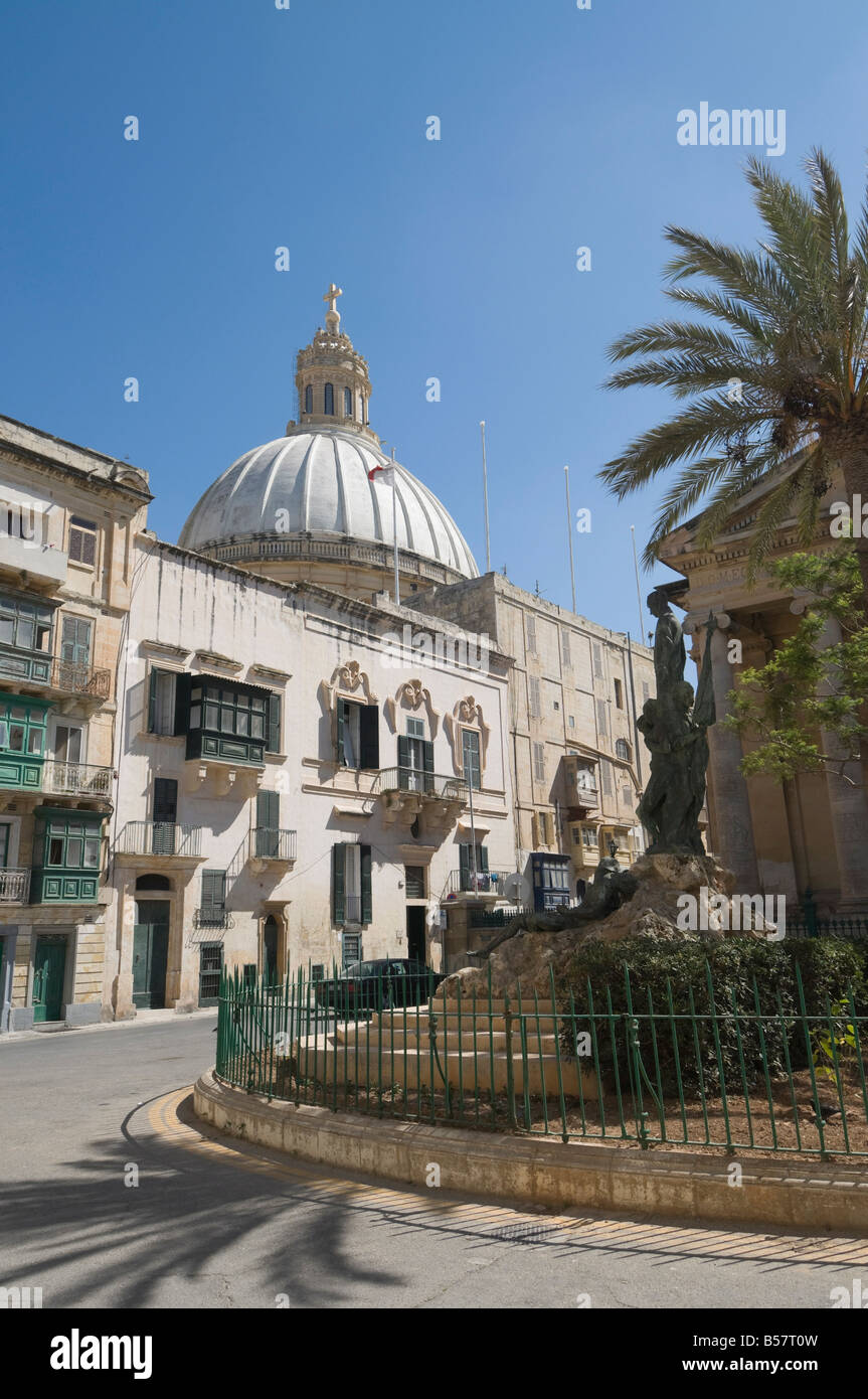 Dôme de l'église des Carmes, La Valette, Malte, Europe Banque D'Images