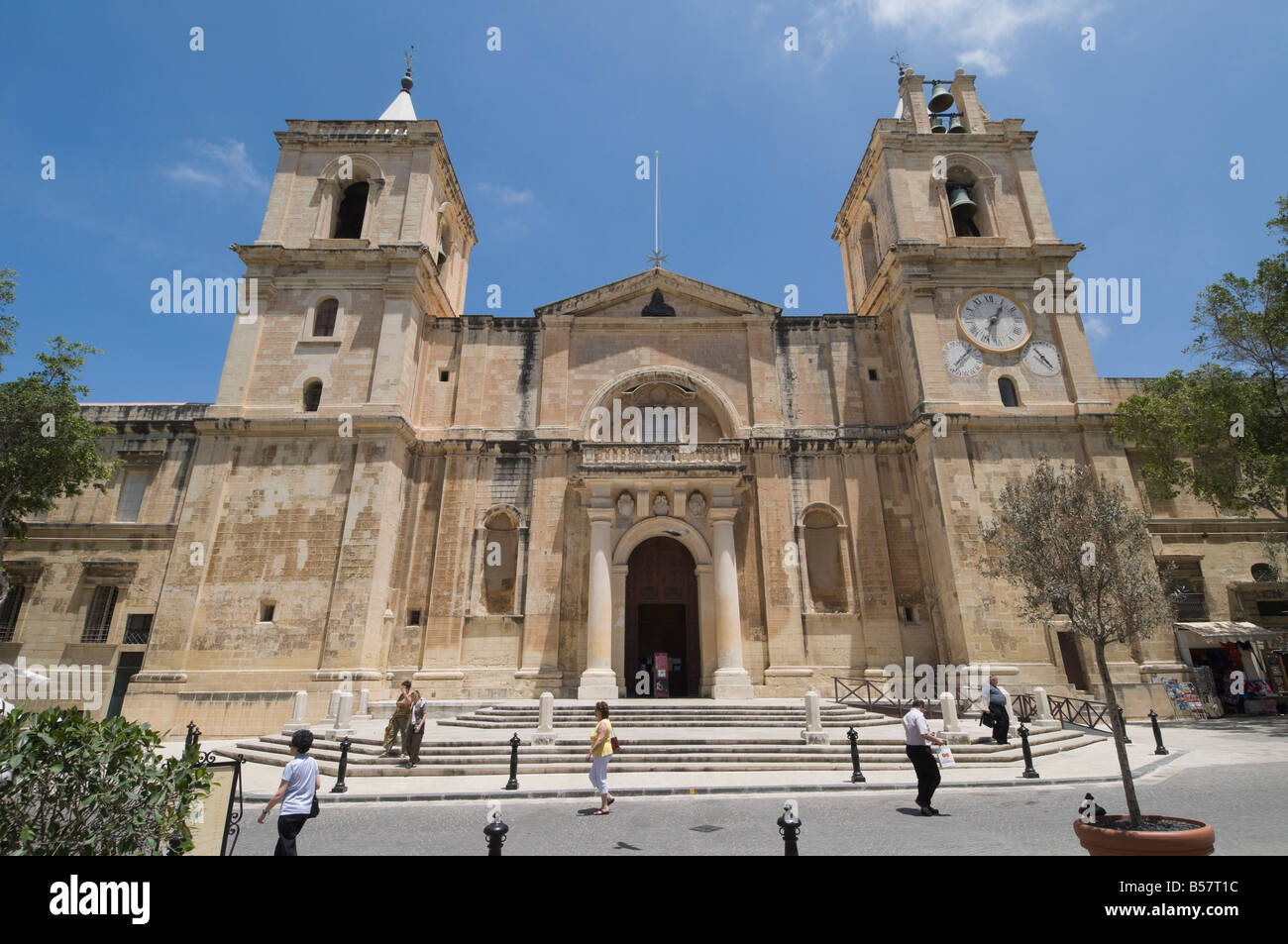 Extérieur avant de co-cathédrale Saint-Jean à La Valette, Malte, Europe Banque D'Images
