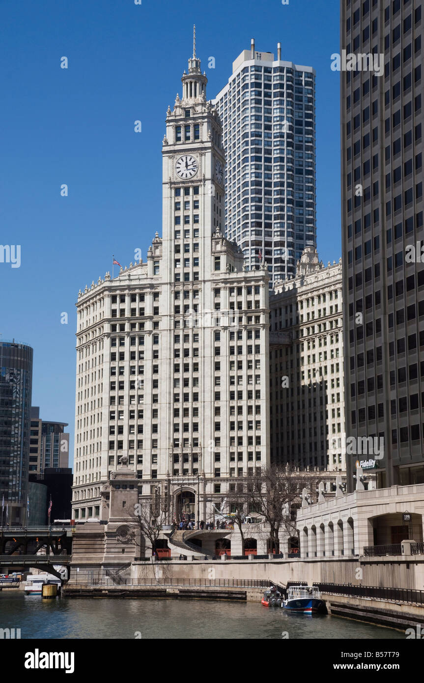 Le Wrigley Building, Chicago, Illinois, États-Unis d'Amérique, Amérique du Nord Banque D'Images