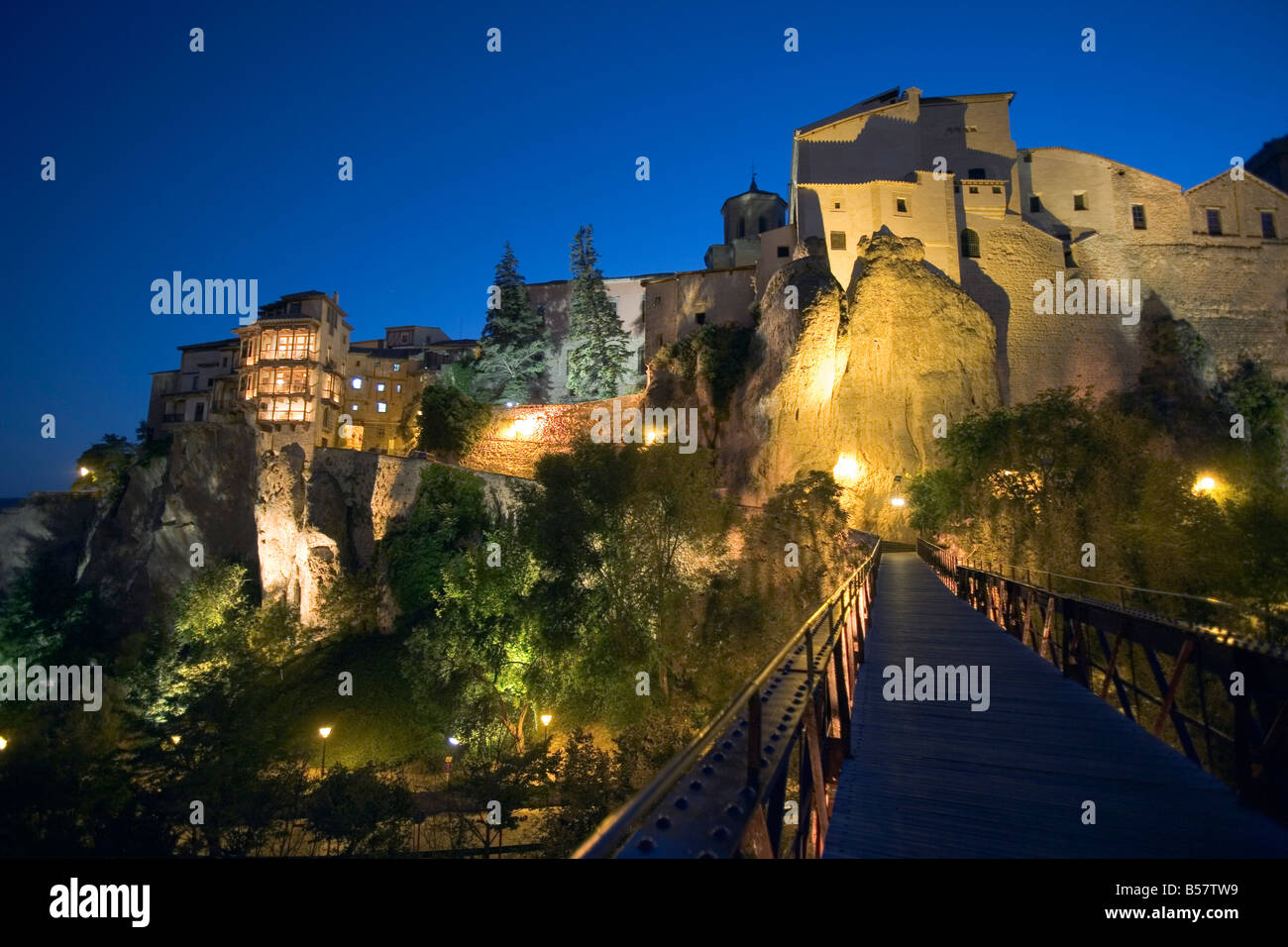 Pont piétonnier, Cuenca, Castille la Manche, Espagne, Europe Banque D'Images