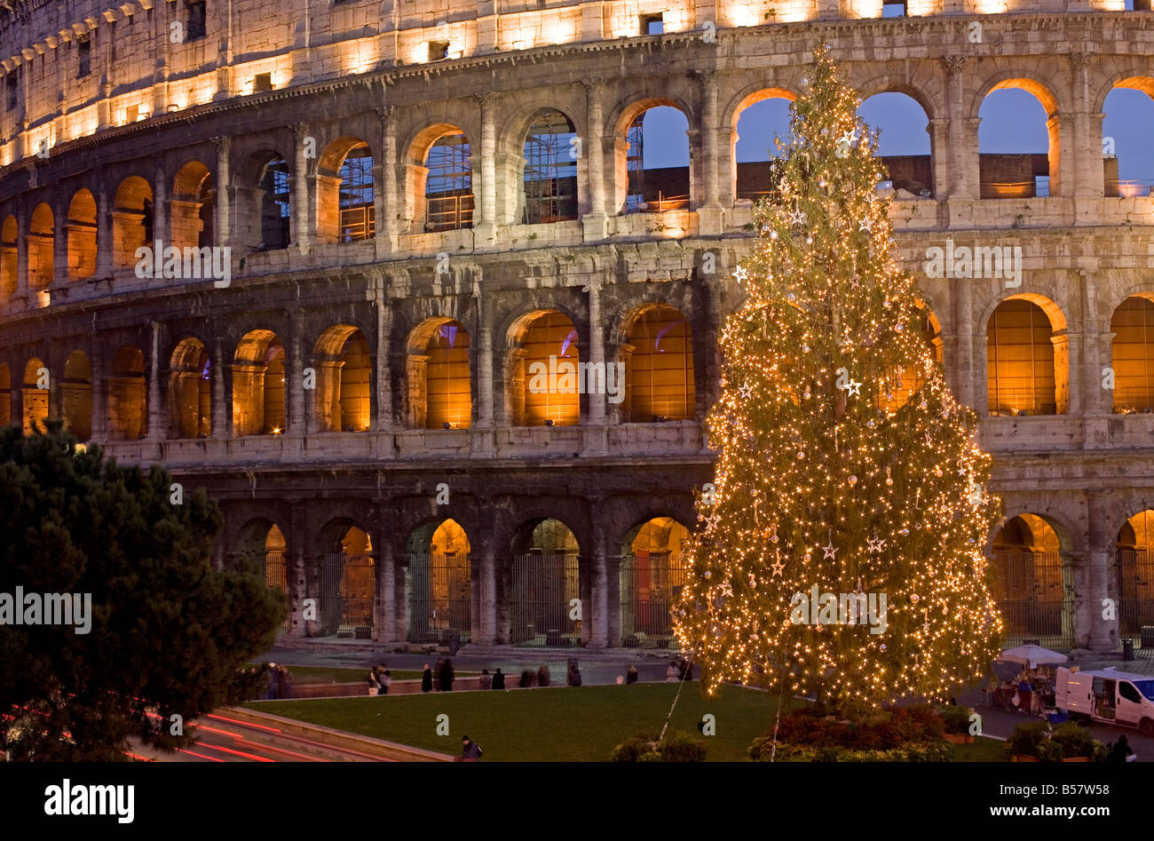 Colisée au moment de Noël, Rome, Latium, Italie, Europe Banque D'Images