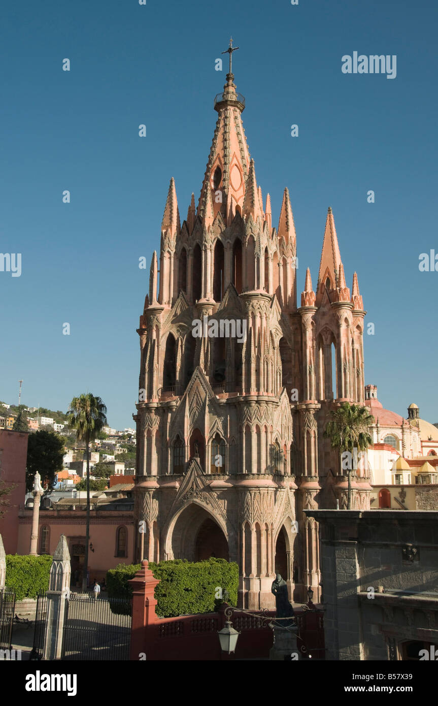 La Parroquia, remarquable pour son église néo-gothique fantastique extérieur, San Miguel de Allende (San Miguel), État de Guanajuato, Mexique Banque D'Images