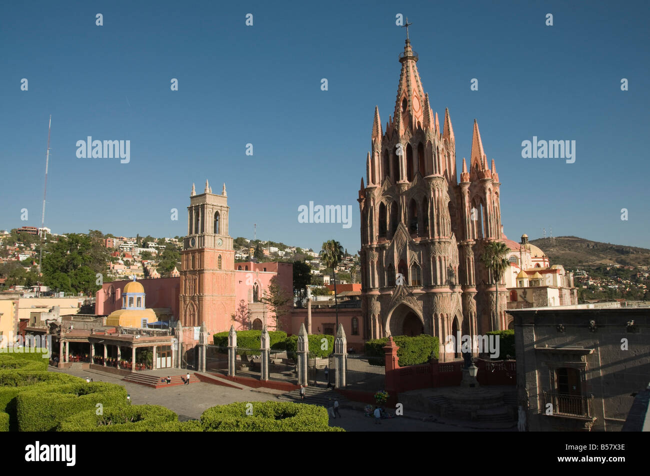 La Parroquia, remarquable pour son église néo-gothique fantastique extérieur, San Miguel de Allende (San Miguel), État de Guanajuato, Mexique Banque D'Images