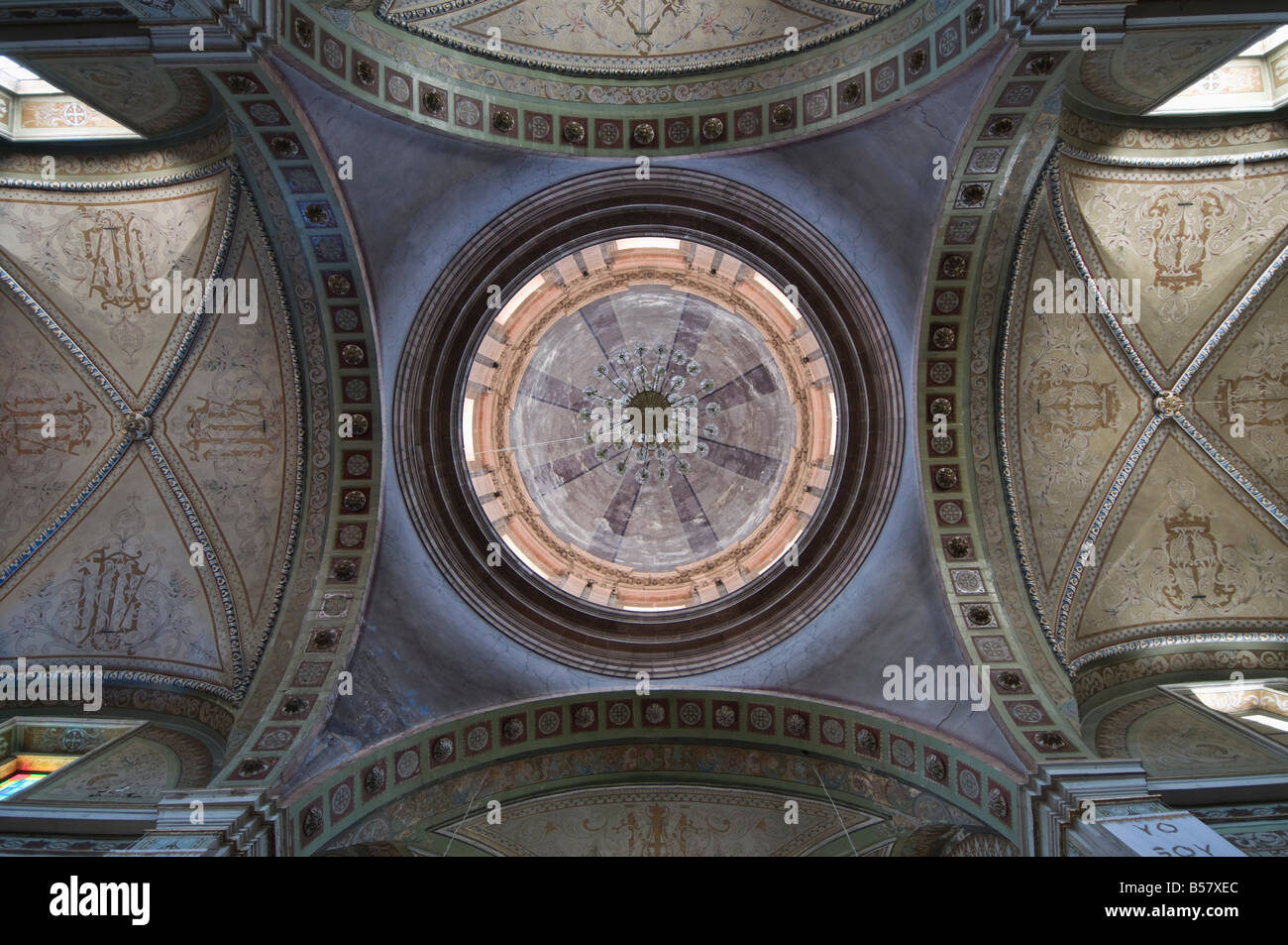 L'intérieur du dôme Église San Pedro, l'église principale à minéral de pozos (Pozos), site du patrimoine mondial de l'UNESCO, de l'État de Guanajuato Banque D'Images