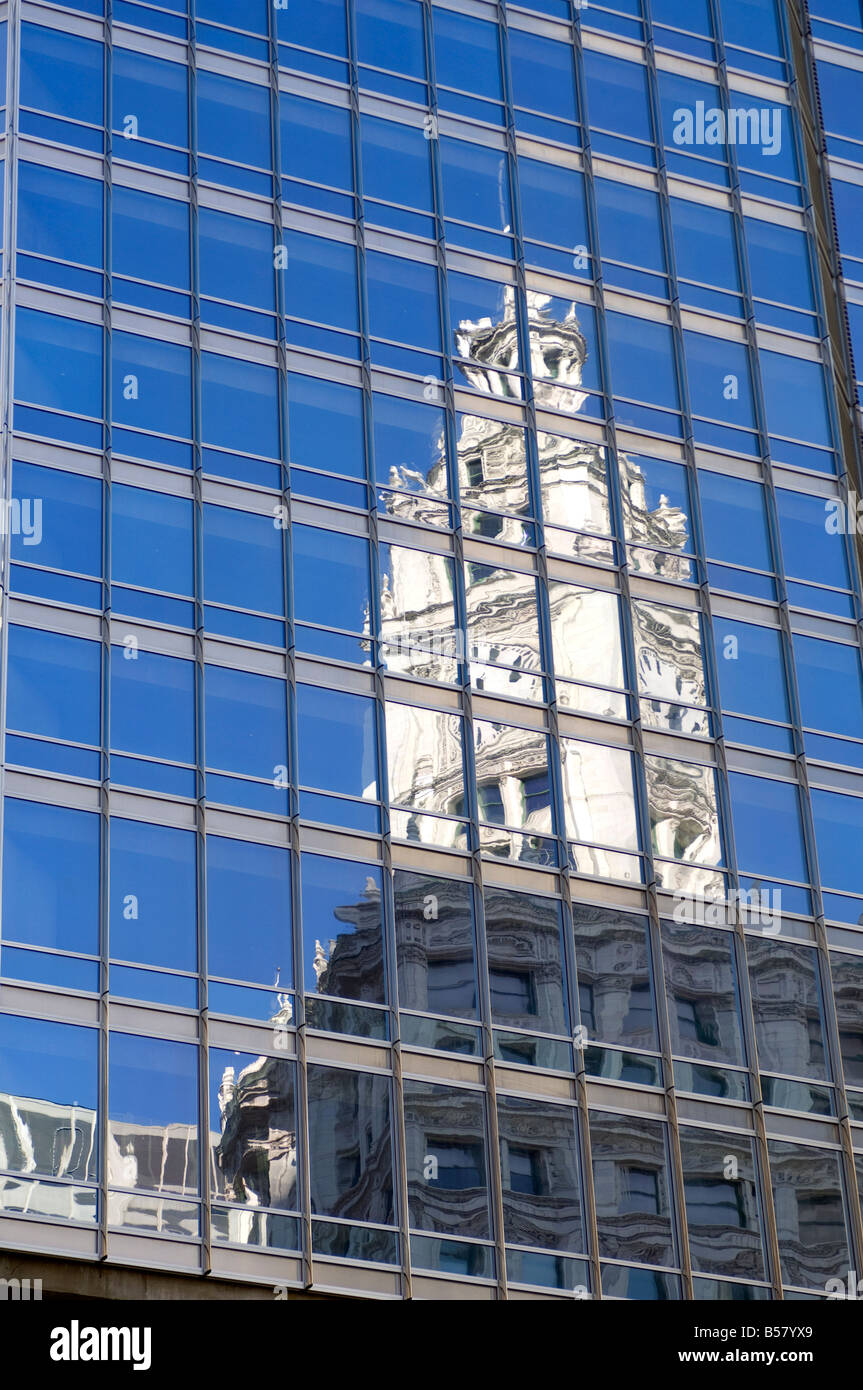 L'ancien et le nouveau compte dans les bâtiments, Chicago, Illinois, États-Unis d'Amérique, Amérique du Nord Banque D'Images