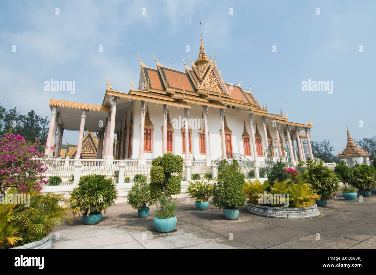 La salle du trône du Palais Royal, Phnom Penh, Cambodge, Indochine, Asie du Sud, Asie Banque D'Images