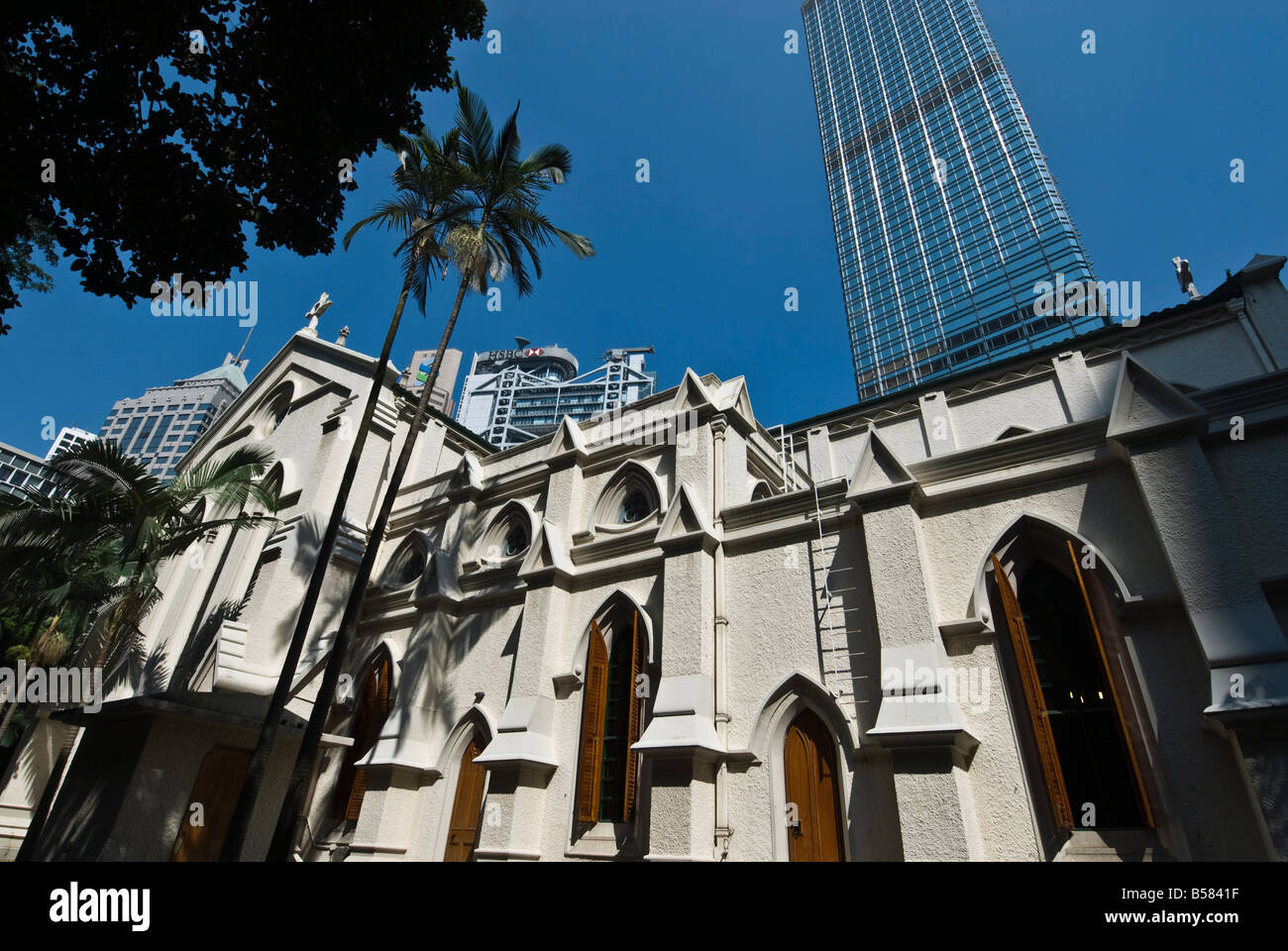 Cathédrale Saint-Jean datant de 1850, la plus ancienne église anglicane de l'Asie de l'Est, Central, Hong Kong, Chine, Asie Banque D'Images