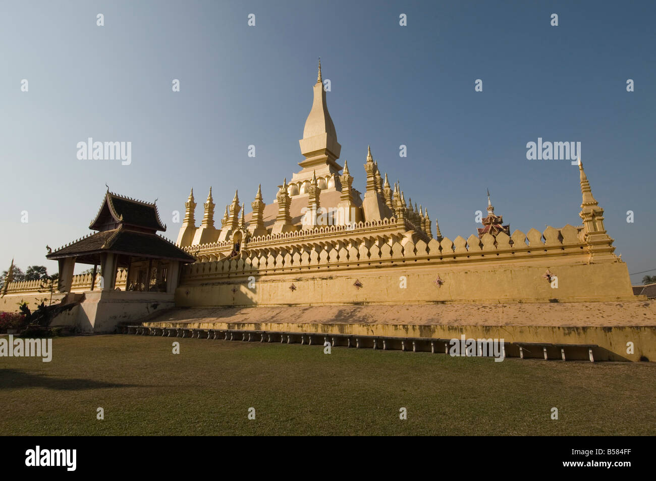 Pha That Luang, Vientiane, Laos, Indochine, Asie du Sud-Est, l'Asie Banque D'Images