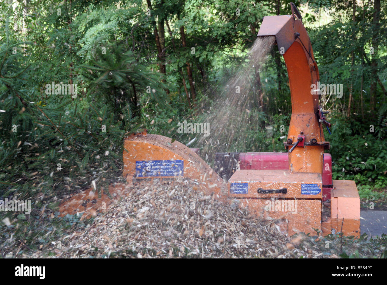 Woodchipper bois déchiquetage professionnel Banque D'Images