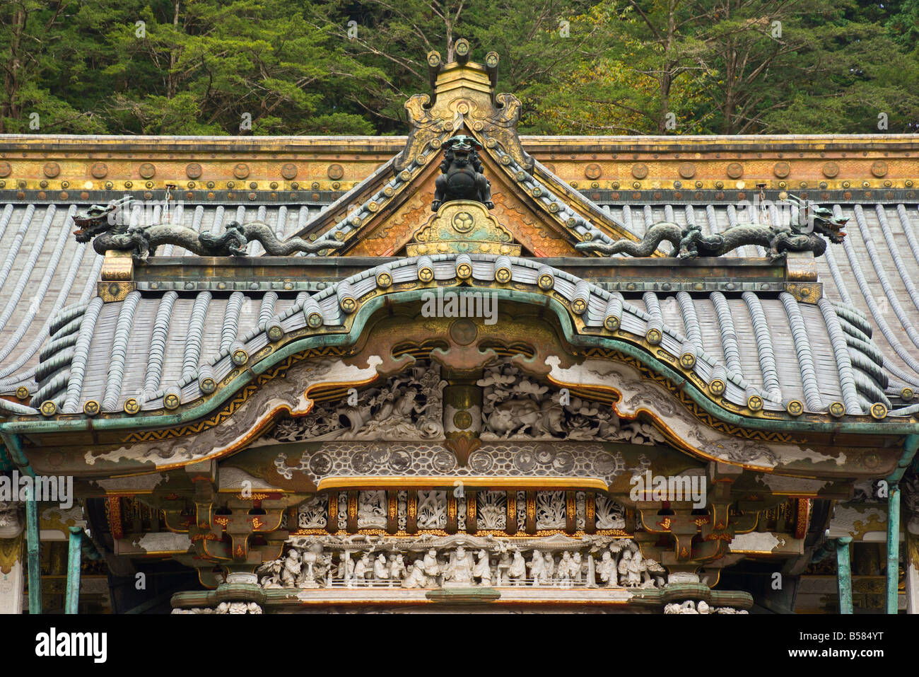 Hall principal, Tosho-gu Temple, Nikko, Honshu central (Chubu), le Japon, l'Asie Banque D'Images