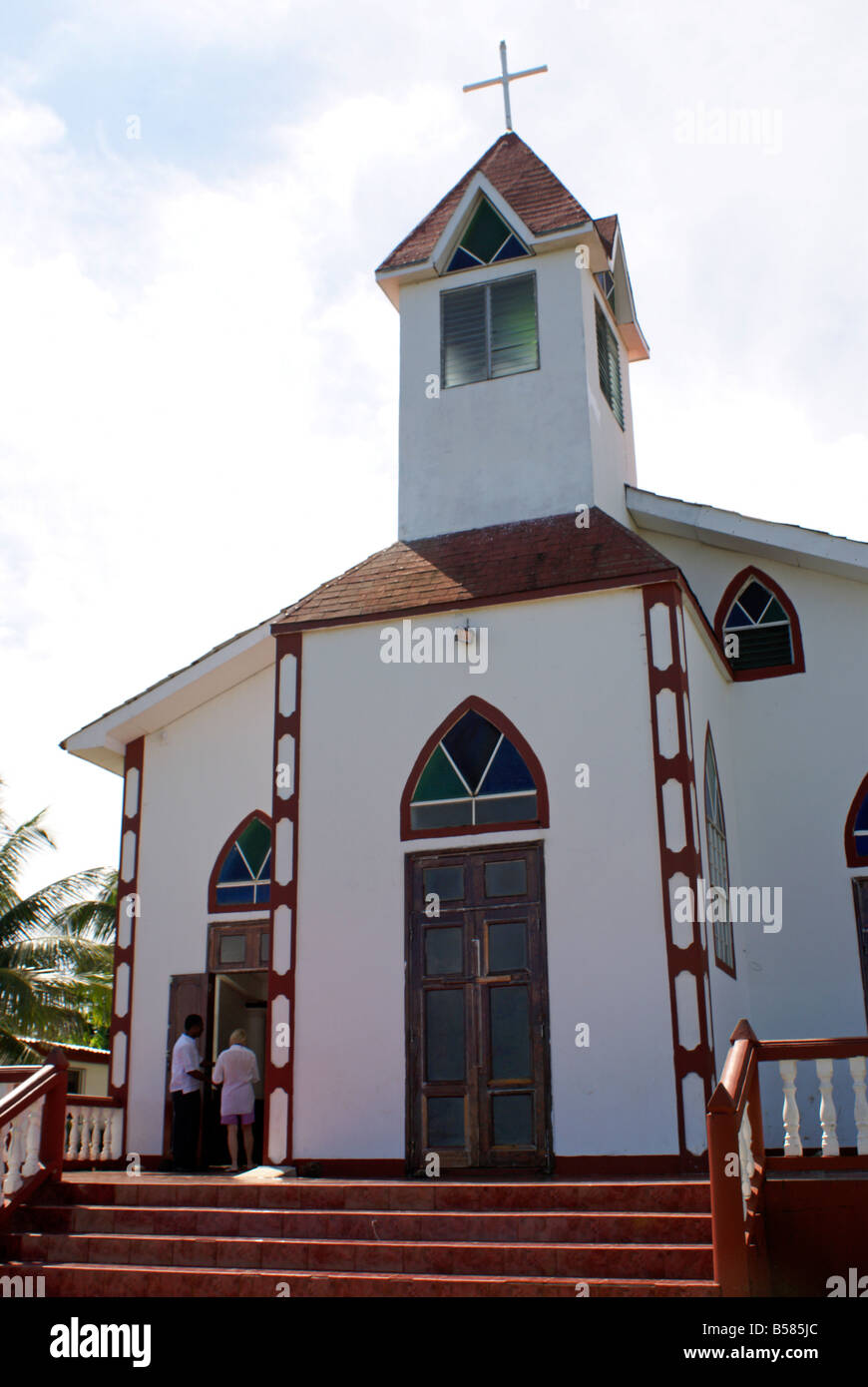 Église baptiste Ebeneezer sur Big Corn Island, au Nicaragua, en Amérique centrale Banque D'Images