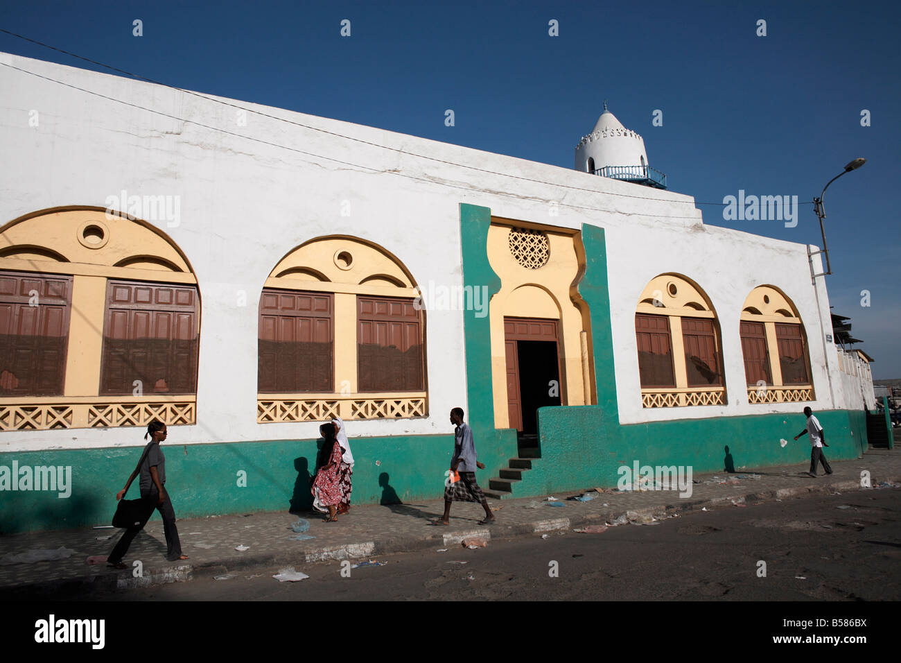 La mosquée Hamoudi dans le quartier européen de la ville de Djibouti, Djibouti, Afrique Banque D'Images