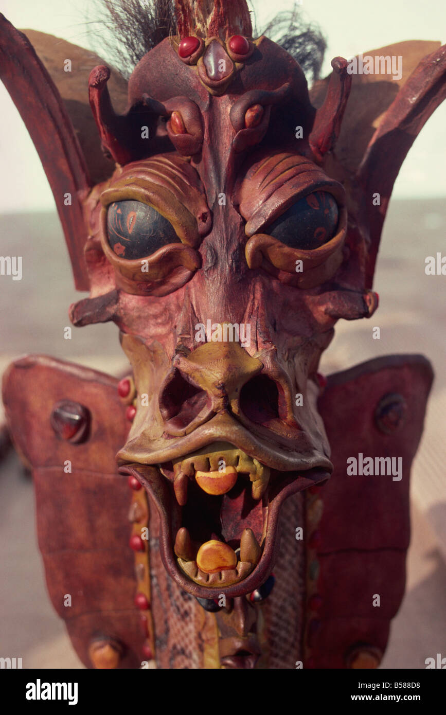 Masque indien typique région amazonienne au Brésil Amérique du Sud Banque D'Images