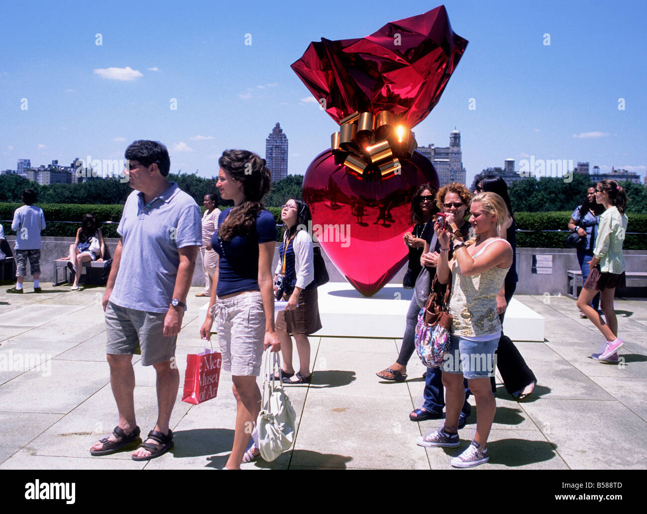 New York Metropolitan Museum of Art Sculpture de Jeff Koons Roof Garden New York USA Banque D'Images