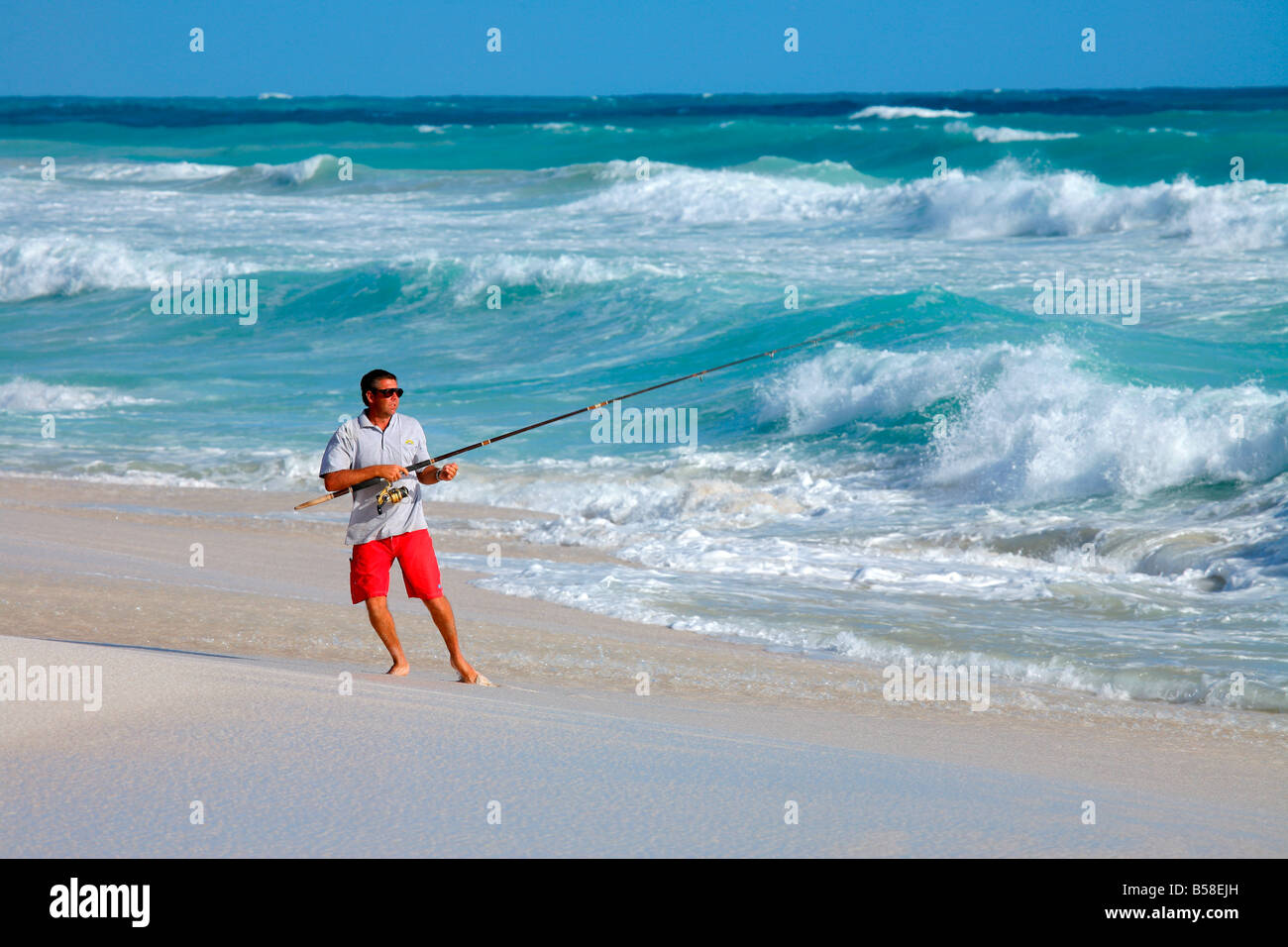 Pêche à la plage de Nullarbor Australie du Sud Banque D'Images