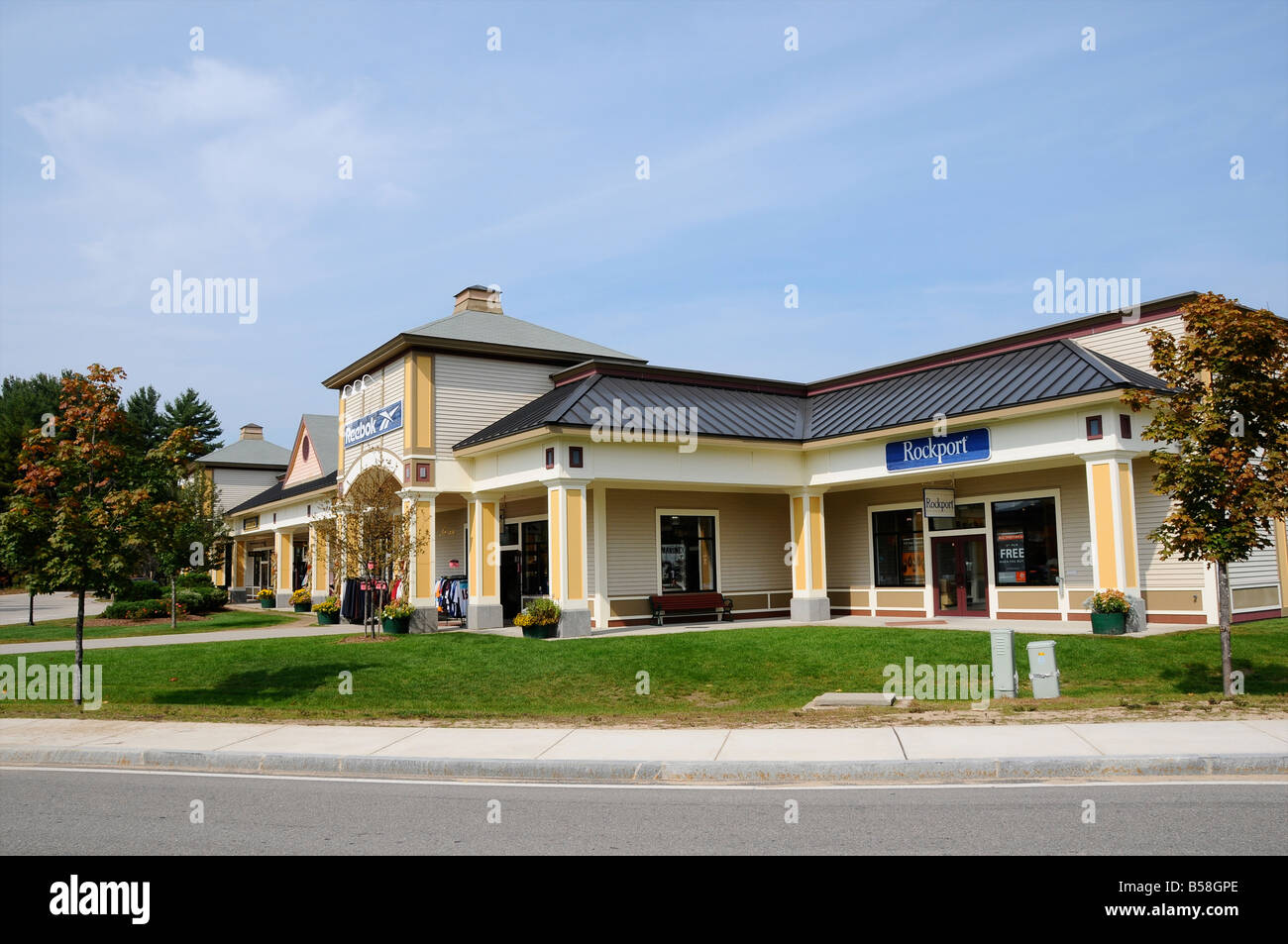Settler's Green factory outlet stores, North Conway, New Hampshire, USA Banque D'Images