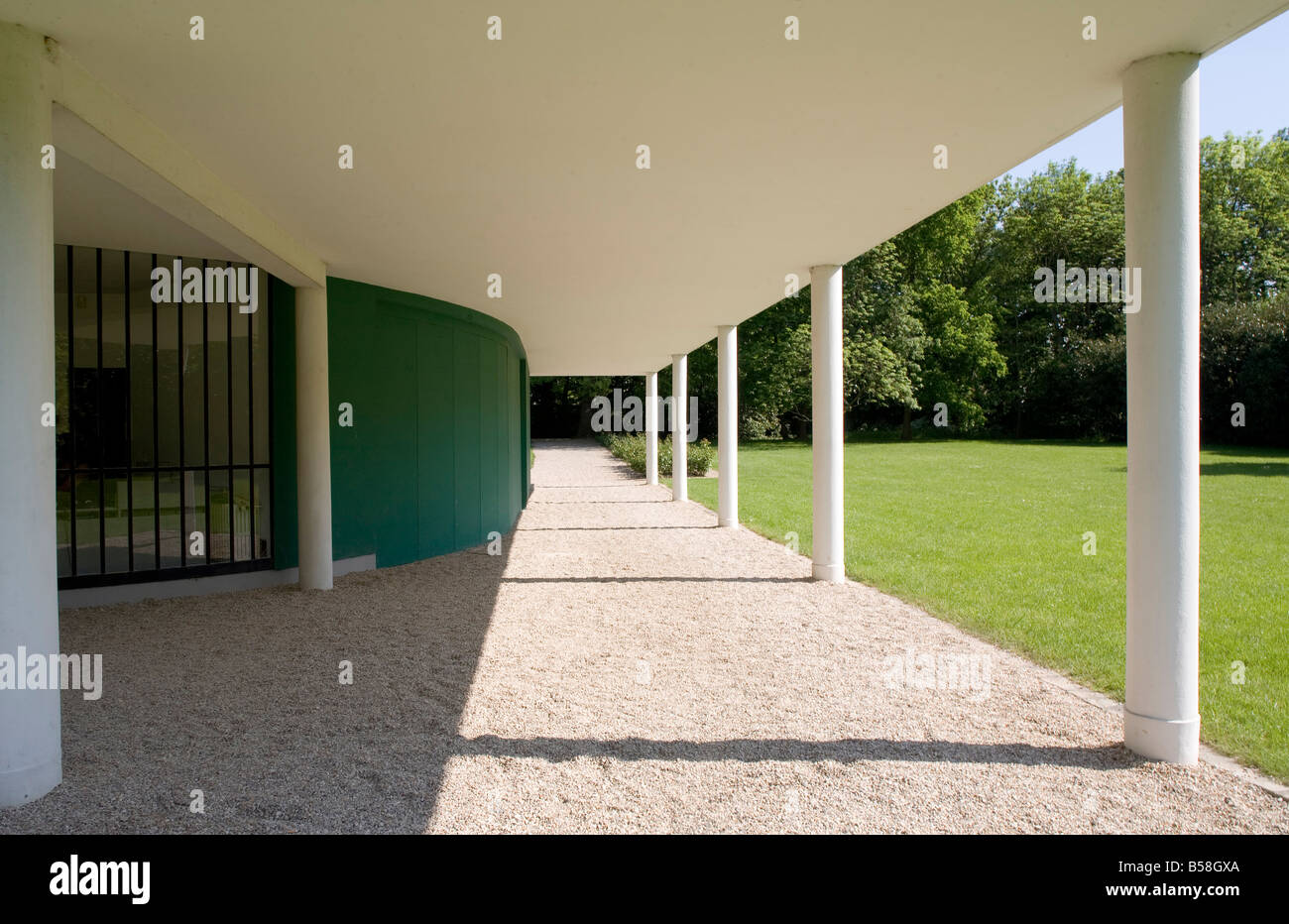 Poissy bei Paris, La Villa Savoye (Villa les heures claires) 1928-1931, Westlicher im Umgang Banque D'Images