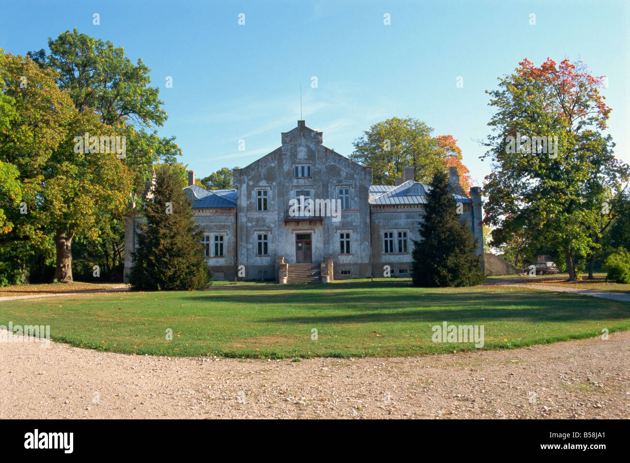 Ancienne propriété de campagne, Muhu, une île à l'ouest de Tallinn, Estonie, pays Baltes, Europe Banque D'Images