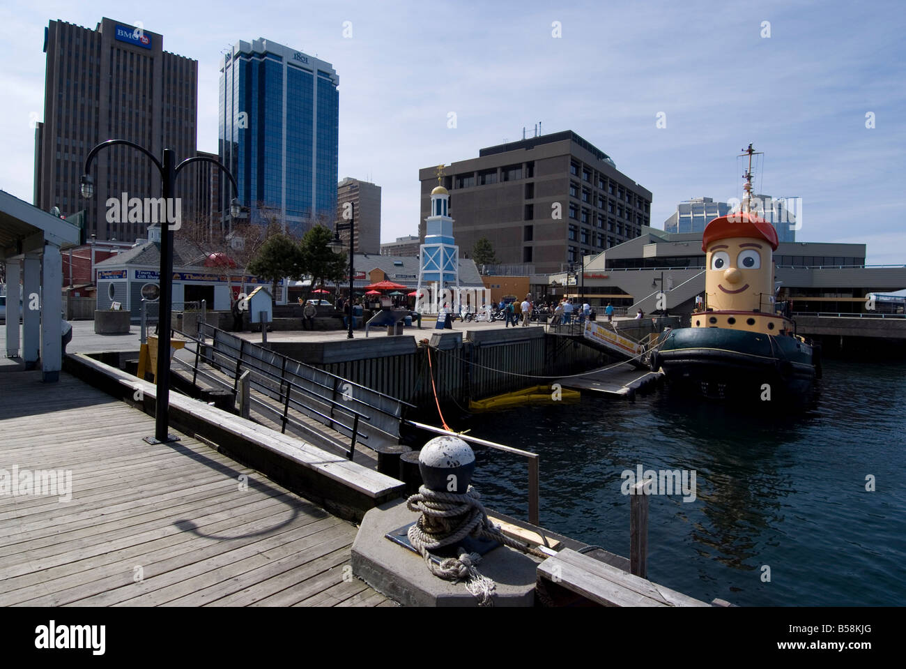 À pied du port, avec Théodore le remorqueur, Halifax, Nouvelle-Écosse, Canada, Amérique du Nord Banque D'Images