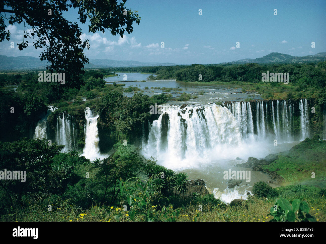 Vue aérienne de Tissisat Falls Tis Isat Falls Afrique Ethiopie Banque D'Images